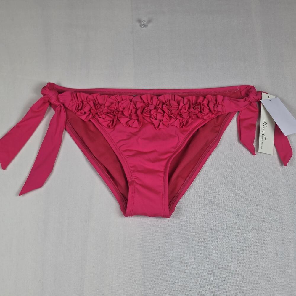 Kenneth Cole New York Women's Pink Floral Side Tie Bikini Bottom Size M NWT